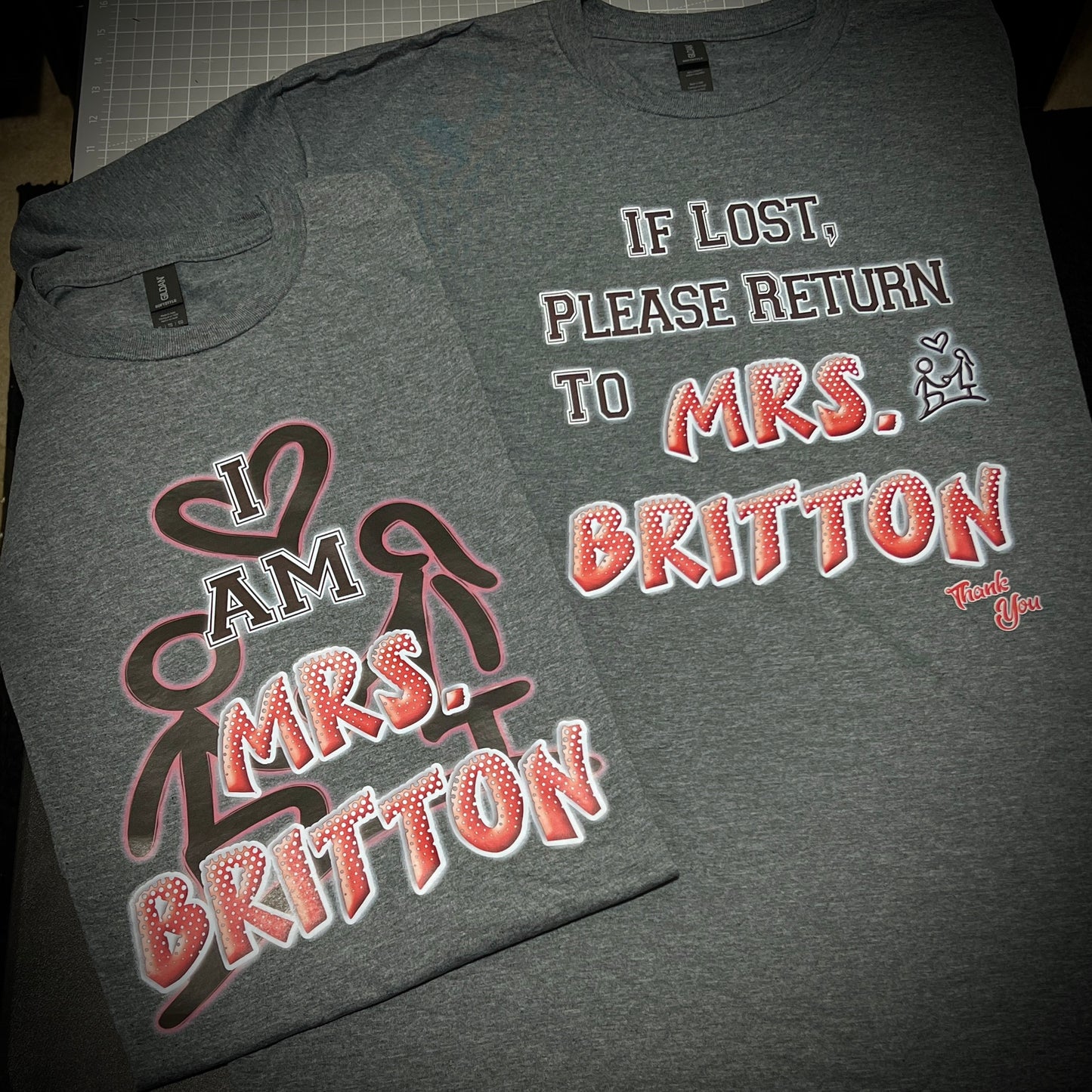 'If Lost, Return to Mrs...' Tshirt Set