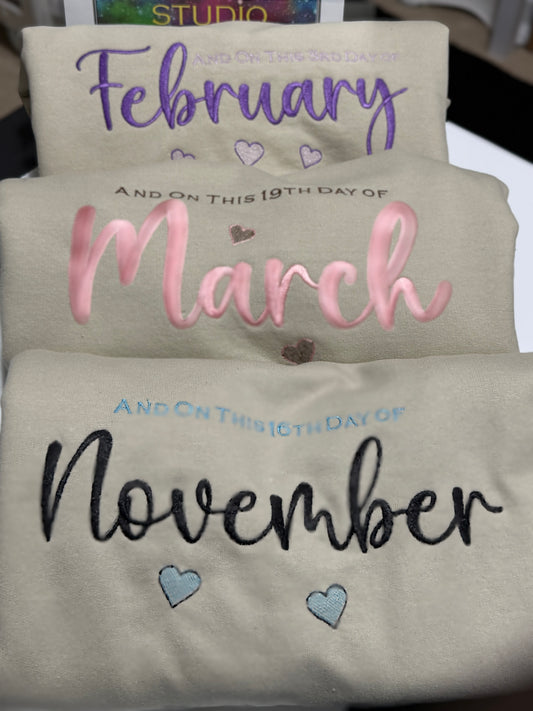 Embroidered Custom Birthday Sweatshirt