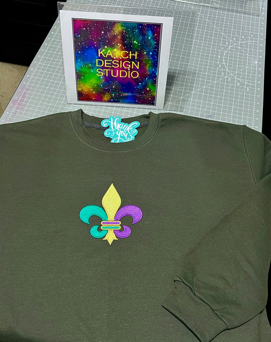 Embroidered Fleur De Lis Sweatshirt