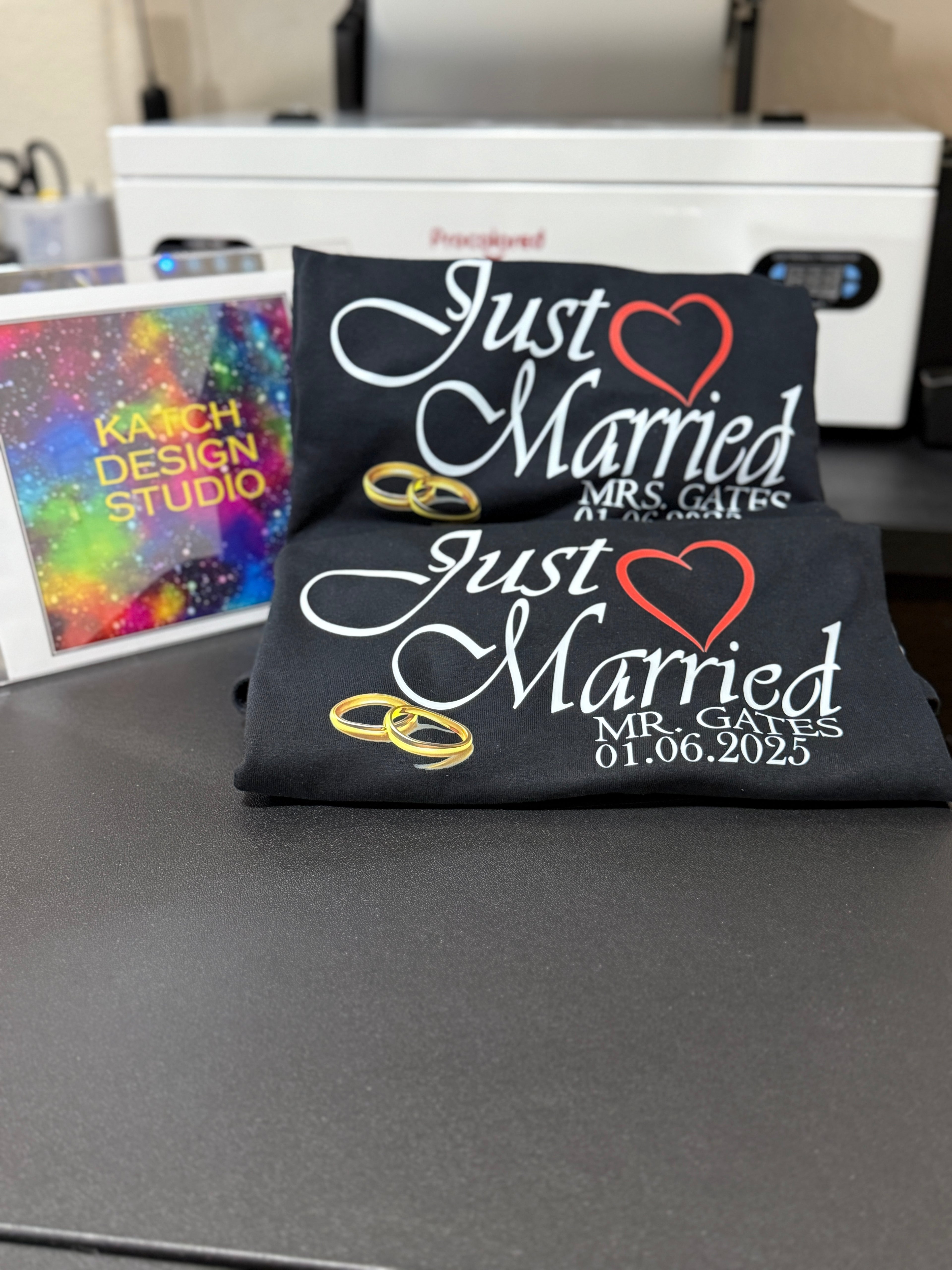 'Just Married' Tshirt Set