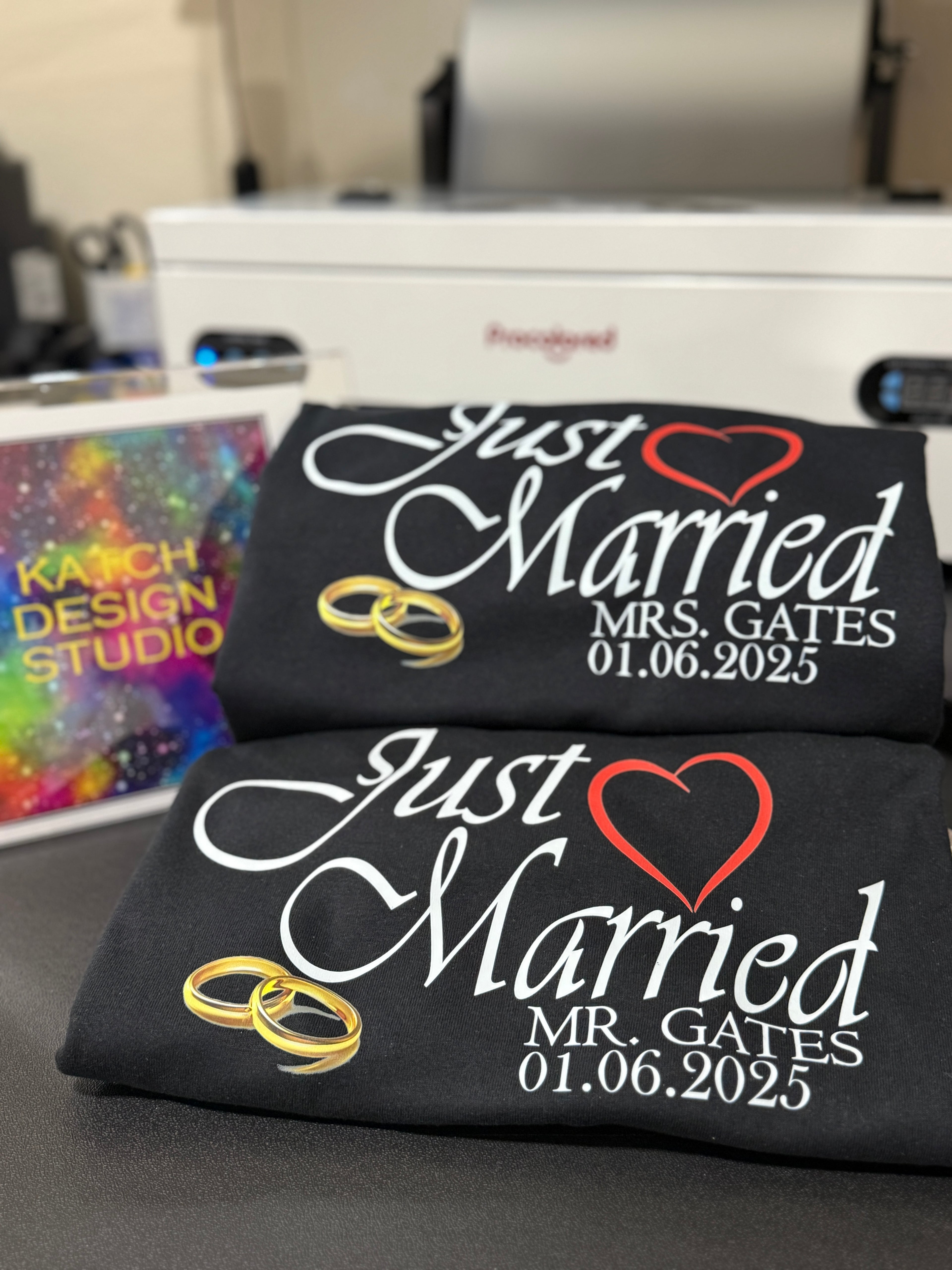 'Just Married' Tshirt Set